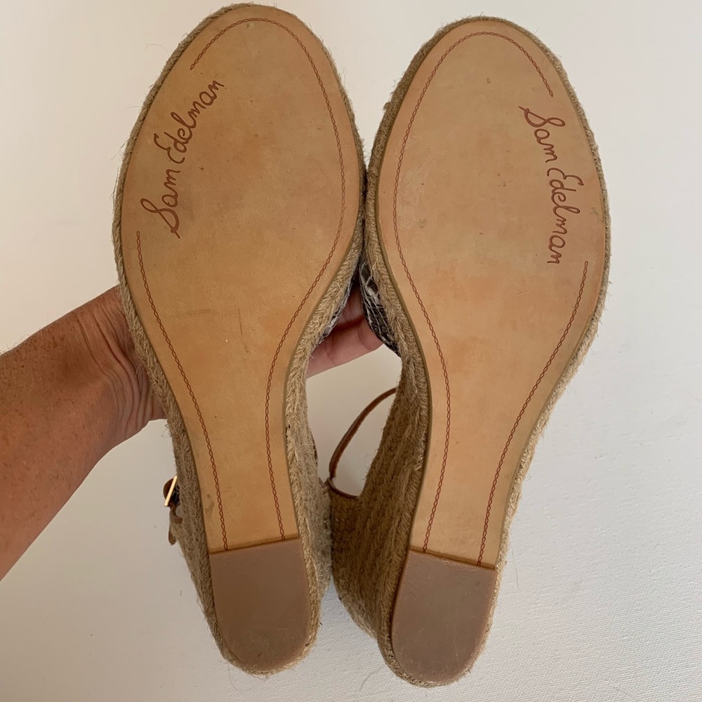 Sam Edelman Leather Python Wedge Espadrille 9.5 - image 7